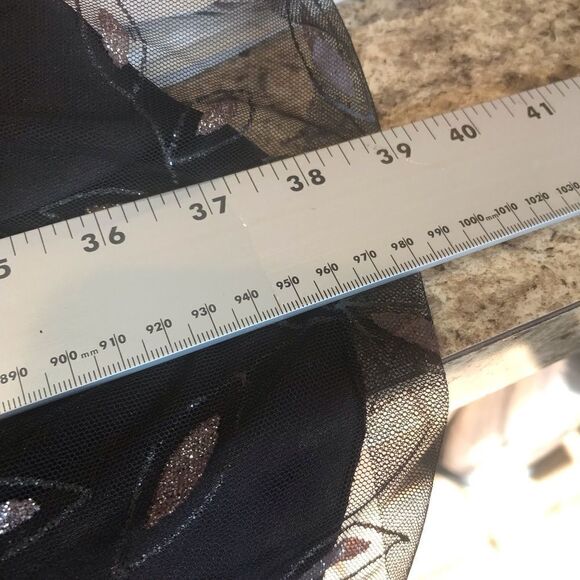 Ynes Black and Silver Spaghetti Dress Formal Prom Small - Picture 6 of 9